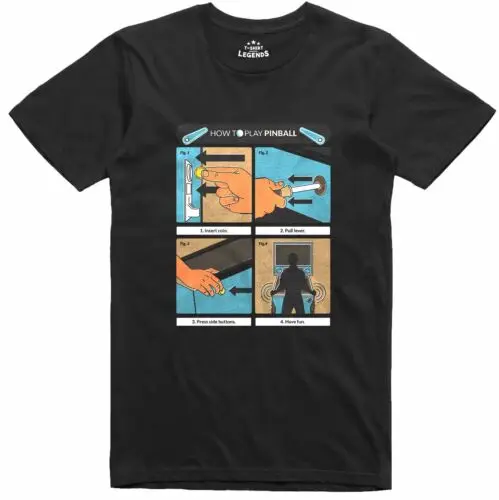 Hommes T-Shirt Flipper Maschine Anweisung Modèle 80er Jahre 90er Jahre Rétro Gamer T-Shirt