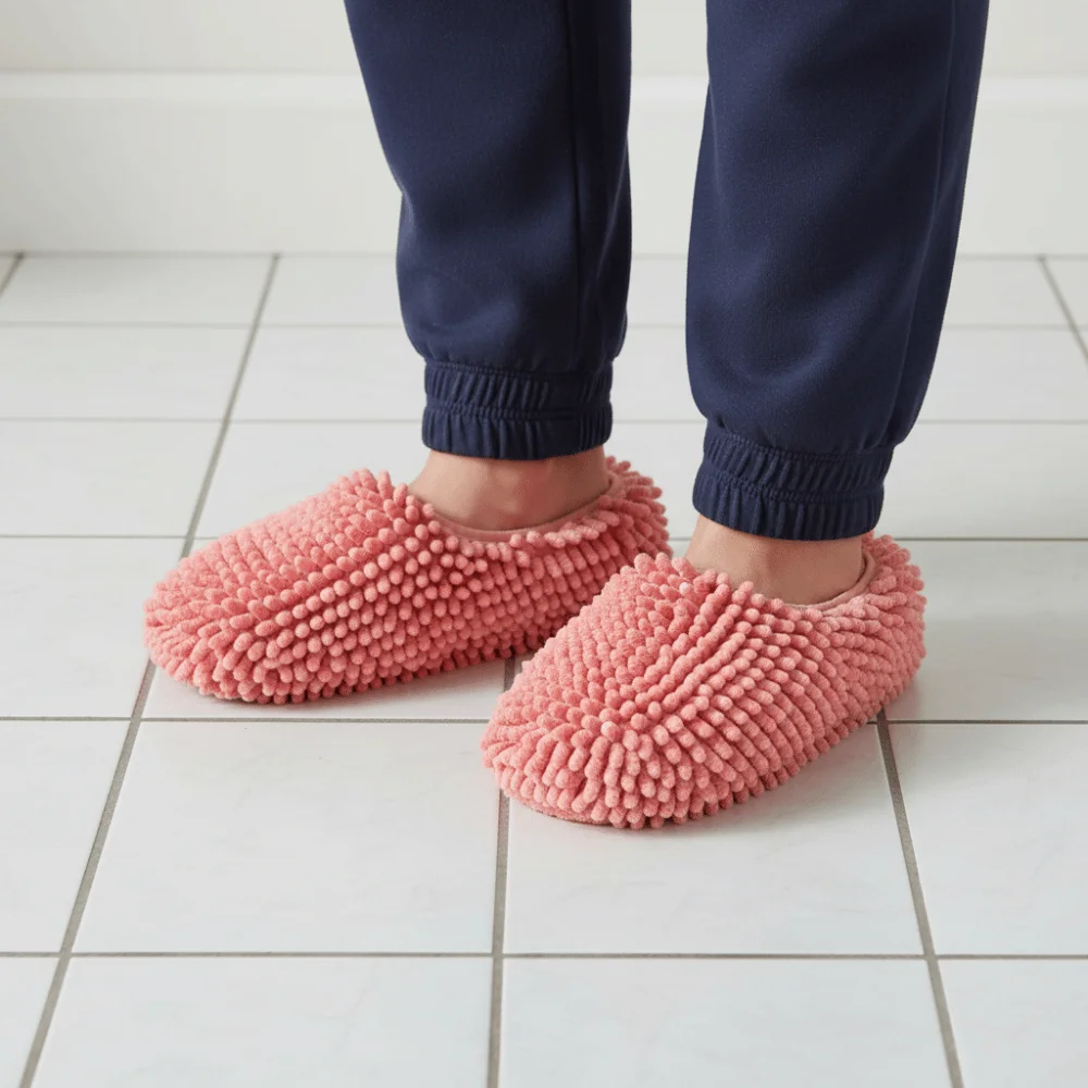 Absorbent Chenille Sucking Water Slippers Microfiber Soft Mopping Slippers Washable Multifunction Dust Cleaning Slippers