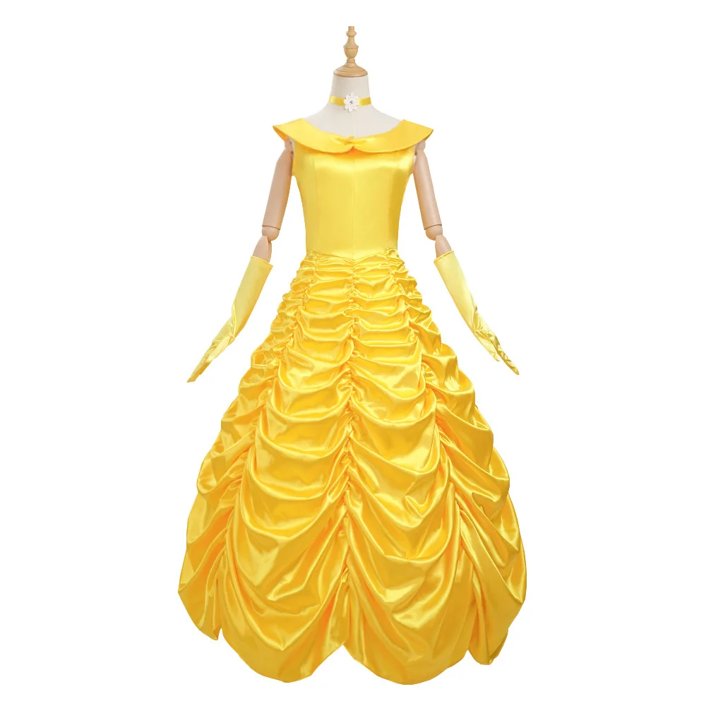 

Костюм Красоты и Чудовика, платье на Хэллоуин для женщин, платье принцессы Белль для взрослых, платье принцессы Белль