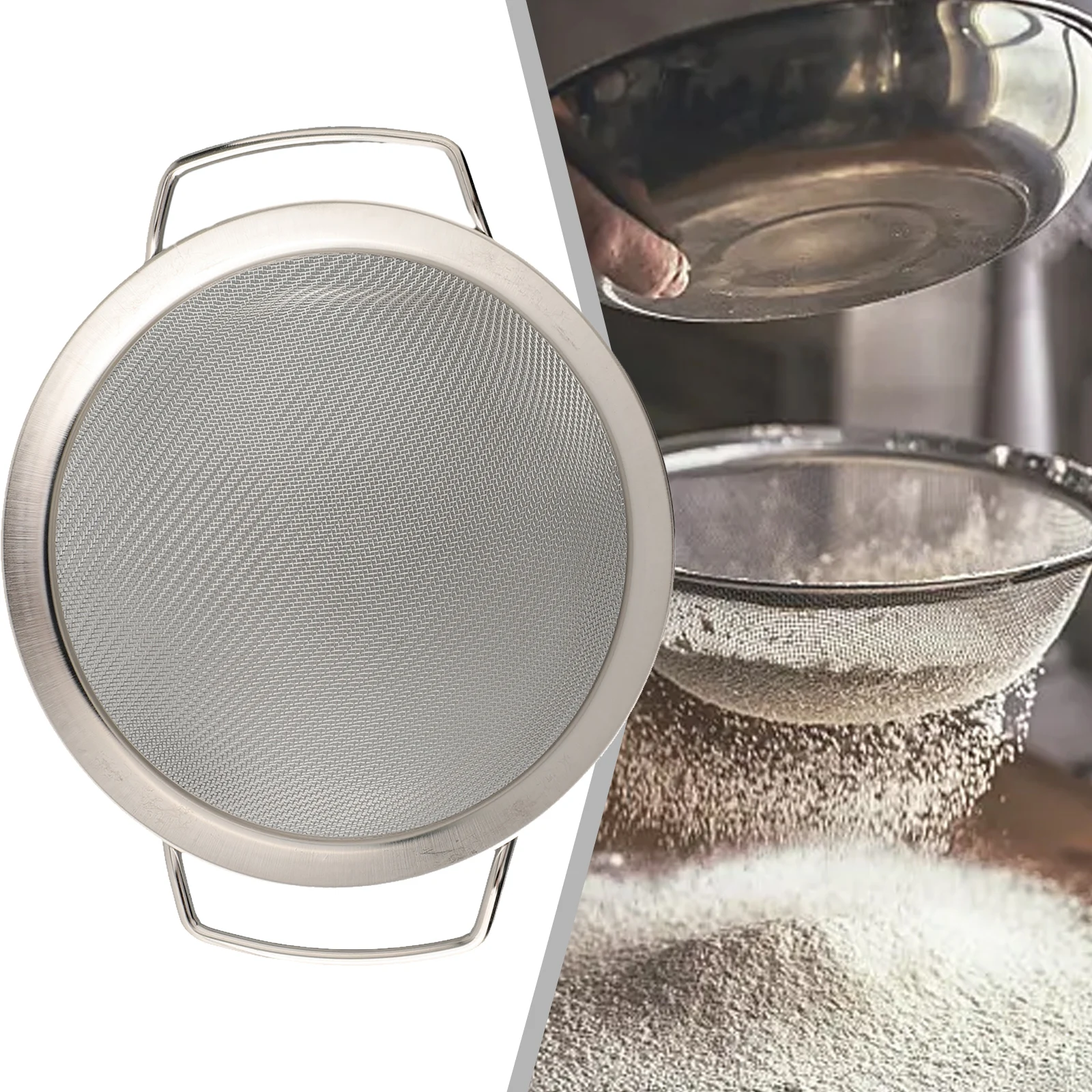 Professional Stainless Steel Drainer Sieve with Fine Mesh and Twin Handles Perfect for Different Culinary Tasks