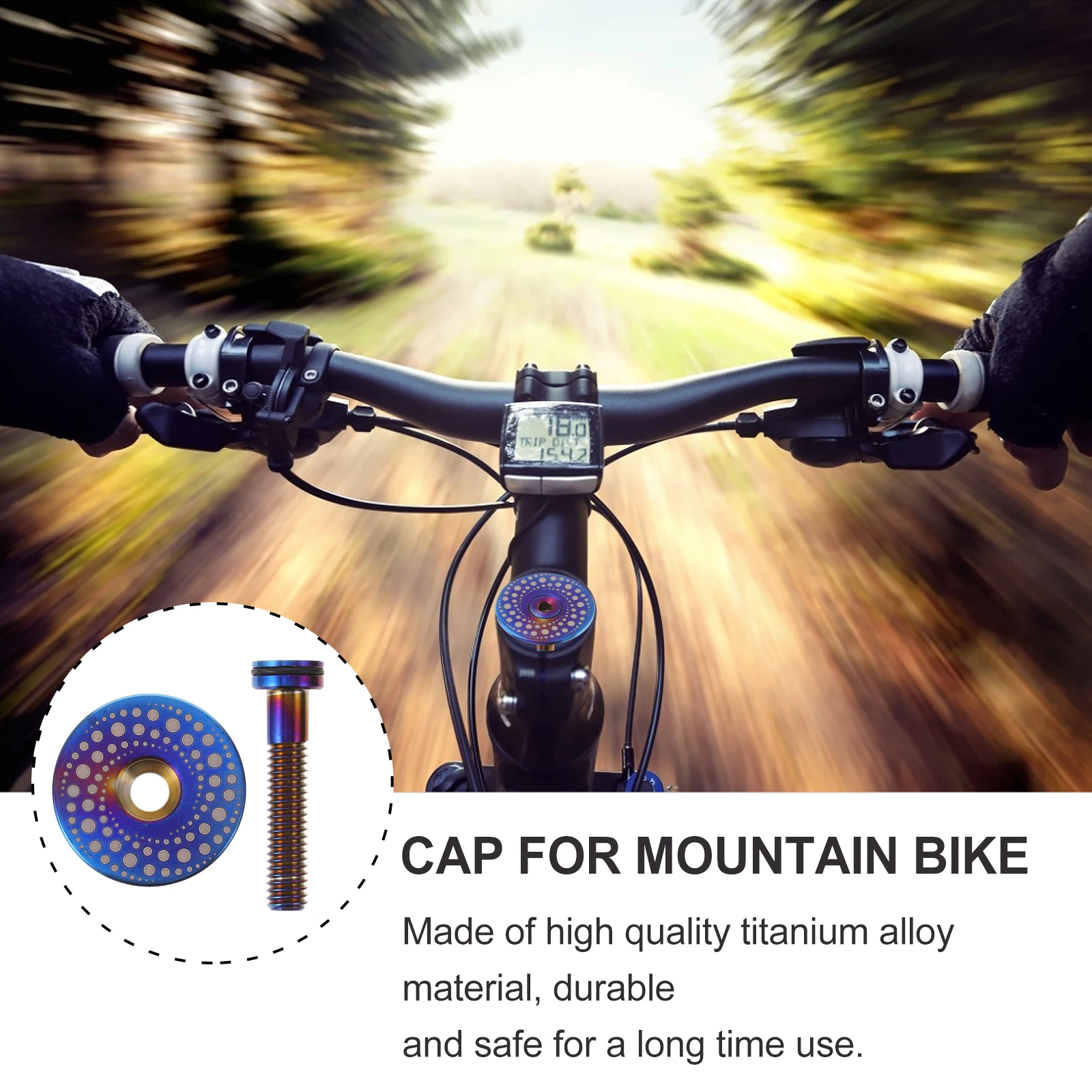 

1 Set Titanium Alloy Bike Headset Durable Lightweight Strong Pressure Resistant High Surface Finish Smooth Bright Practical For