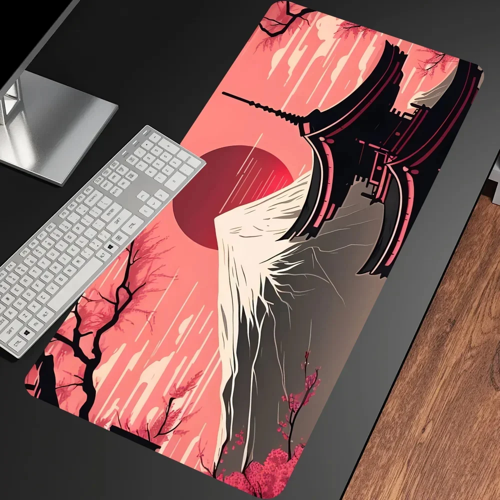 

Large size Computer Gaming Locking Edge Keyboard Desk Mice Pad New Sakura Pattern Large Mousepad Gamer Rubber Non-Slip Table Mat