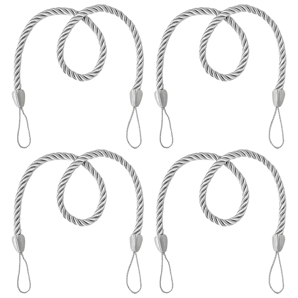 4Pcs Rope Curtain Tiebacks Set Smooth Edge Durability for Office Home Window Curtain Fixing Tying Decoration Accessory