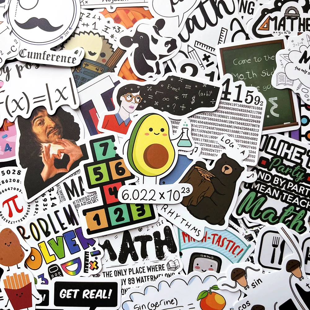 10/50PCS Mathematical Formula Graffiti Stickers DIY Skateboard Laptop Helmet Phone Luggage Car Cartoon Decal Kid Math Sticker