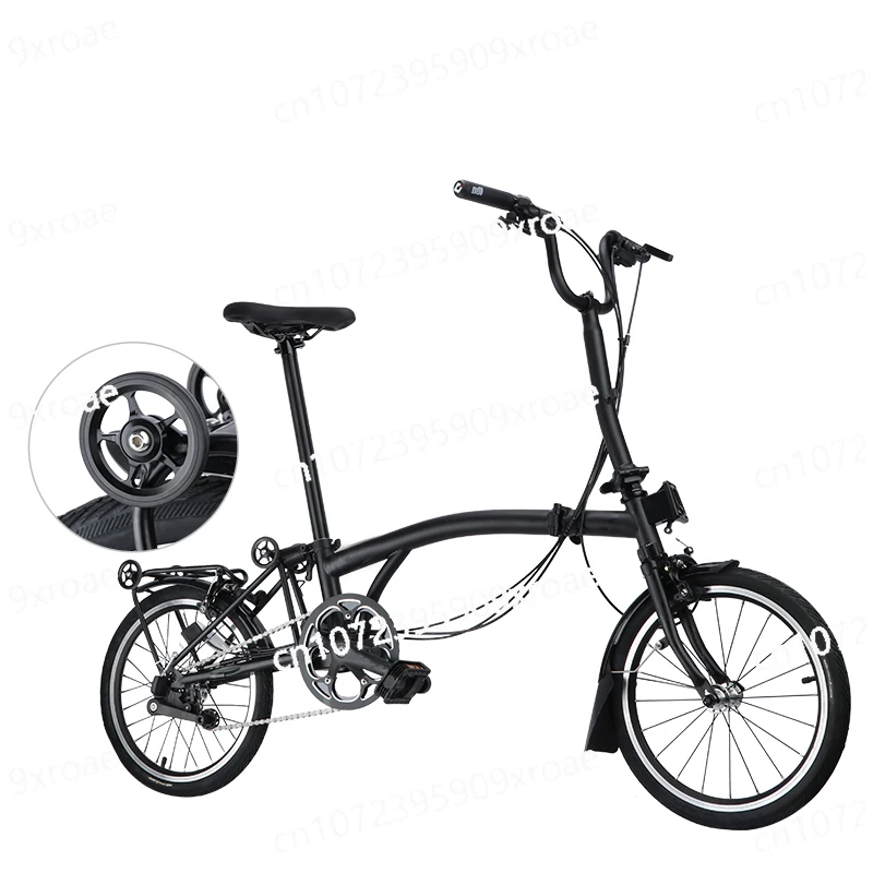 

16inch Bicycle Hard Frame Double V Brake Internal 3 External 2 Speed Ultra-light with Easy Wheels Unisex Folding Bike