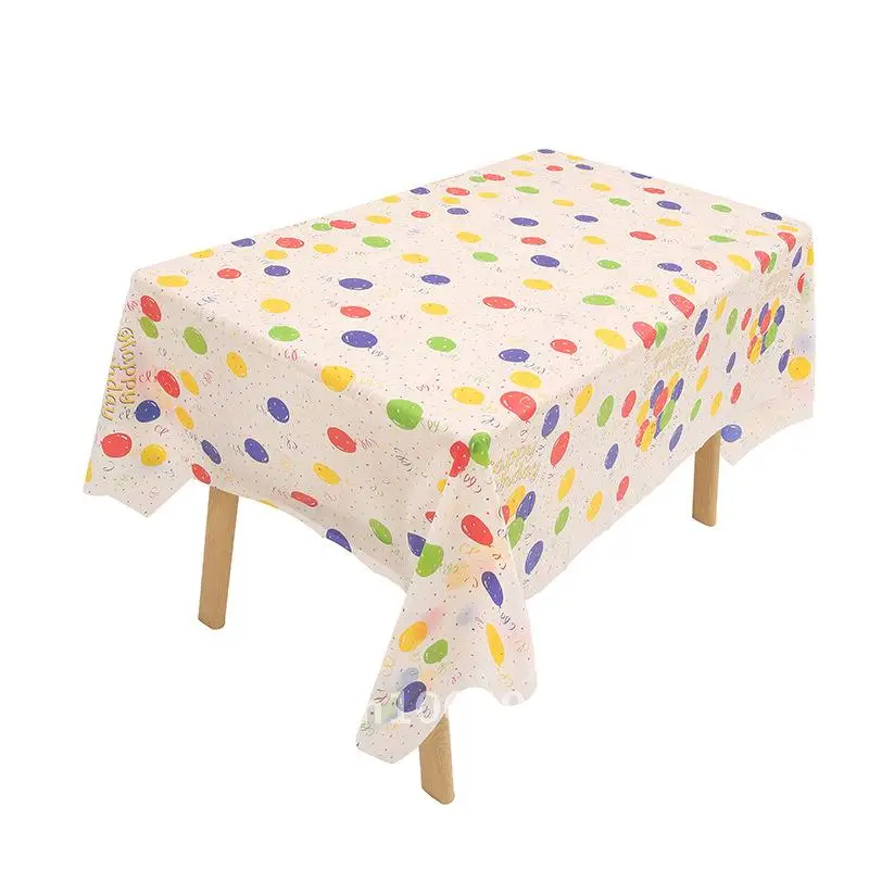 

Printed Balloon Happy Birthday Theme Tablecloth Square Party Party Decoration Plastic Tablecloth