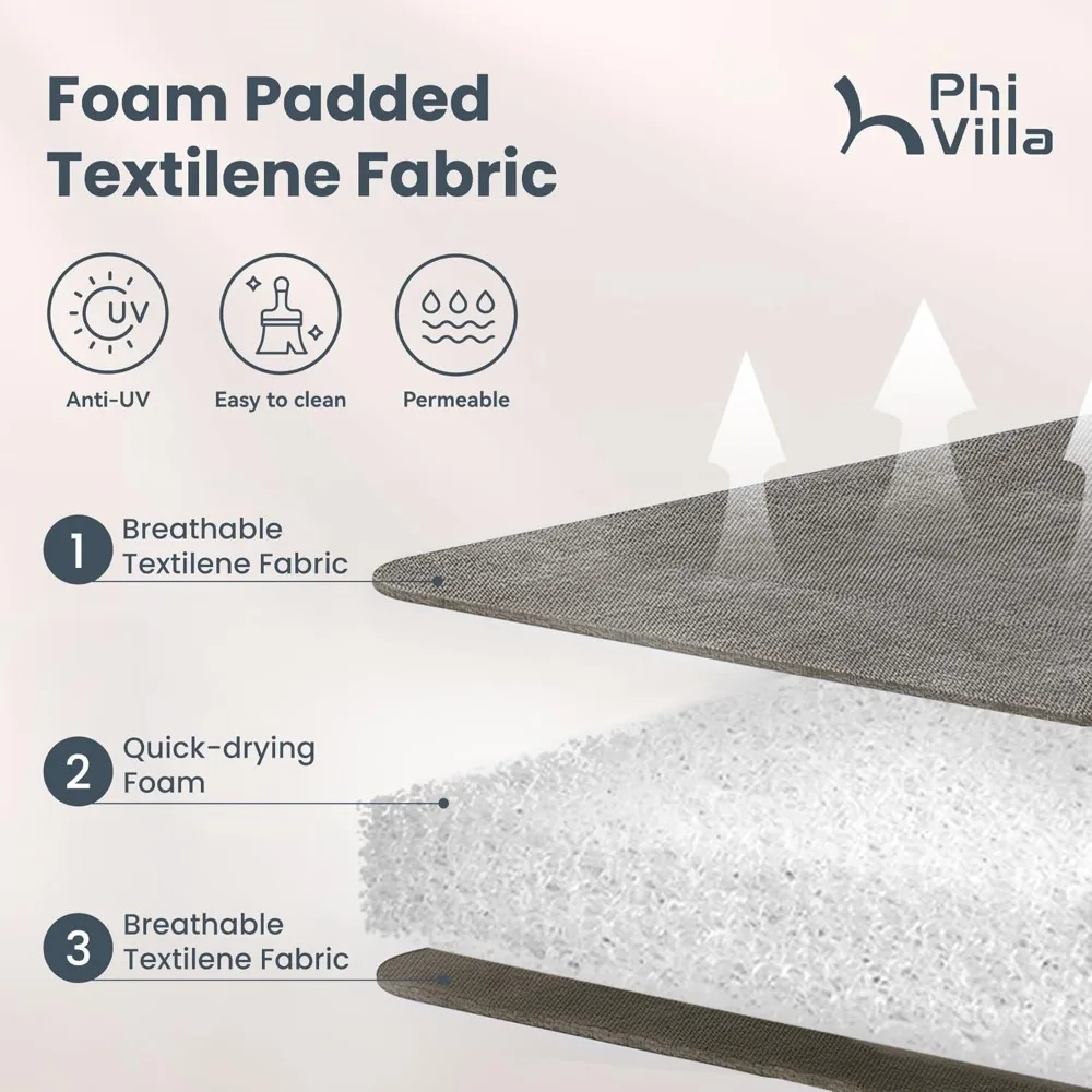 Outdoor Swivel Patio Dining Chairs Set of 2, All Weather Patio Chair with Padded Textilene & Metal Frame for Outdoor P