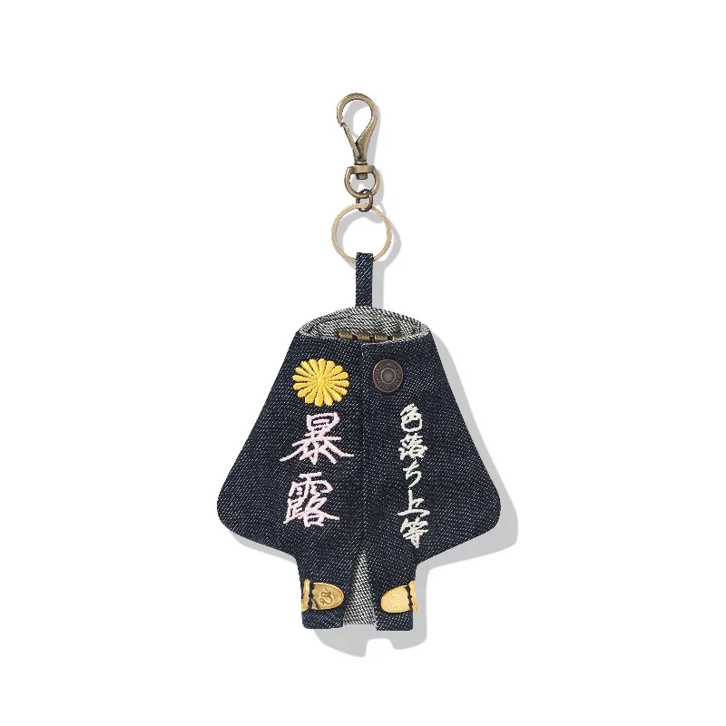 24AW high street KAPITAL Casual  Keychain Heavy Craft Embroidery Hand Painted Letter Key Ring Streetwear Bag Pendant Accessory