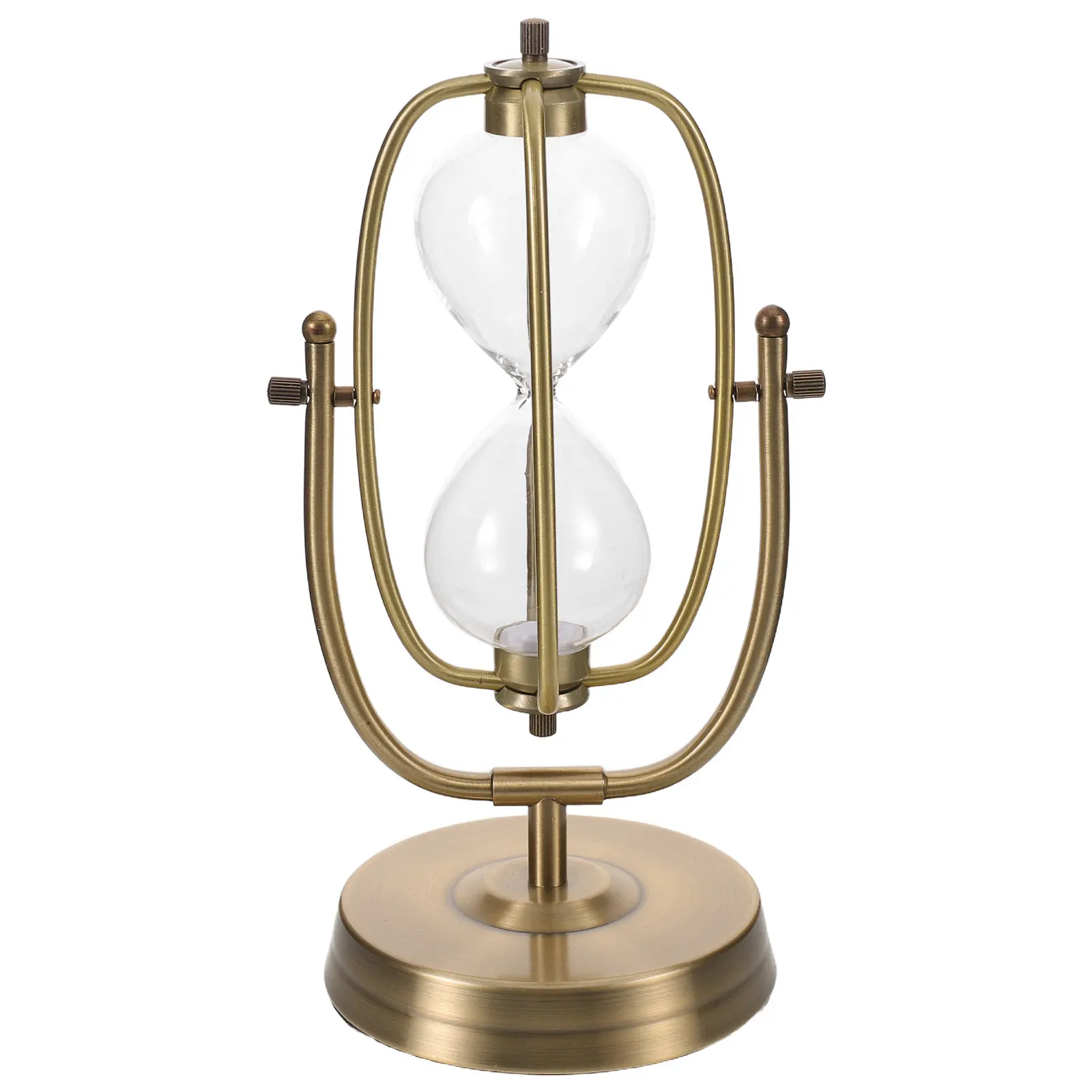 Sablier vide de 10 pouces, remplissable, avec grand cadre métallique, 360 °   Sablier rotatif DIY pour cérémonie de mariage, style antique