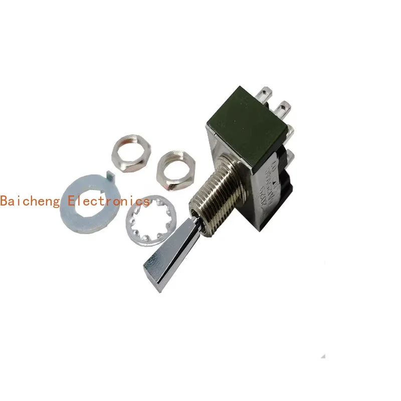5PCS Swing arm switch M-2029 toggle switch 6-pin 3-speed single-sided reset 6A125V flat handle
