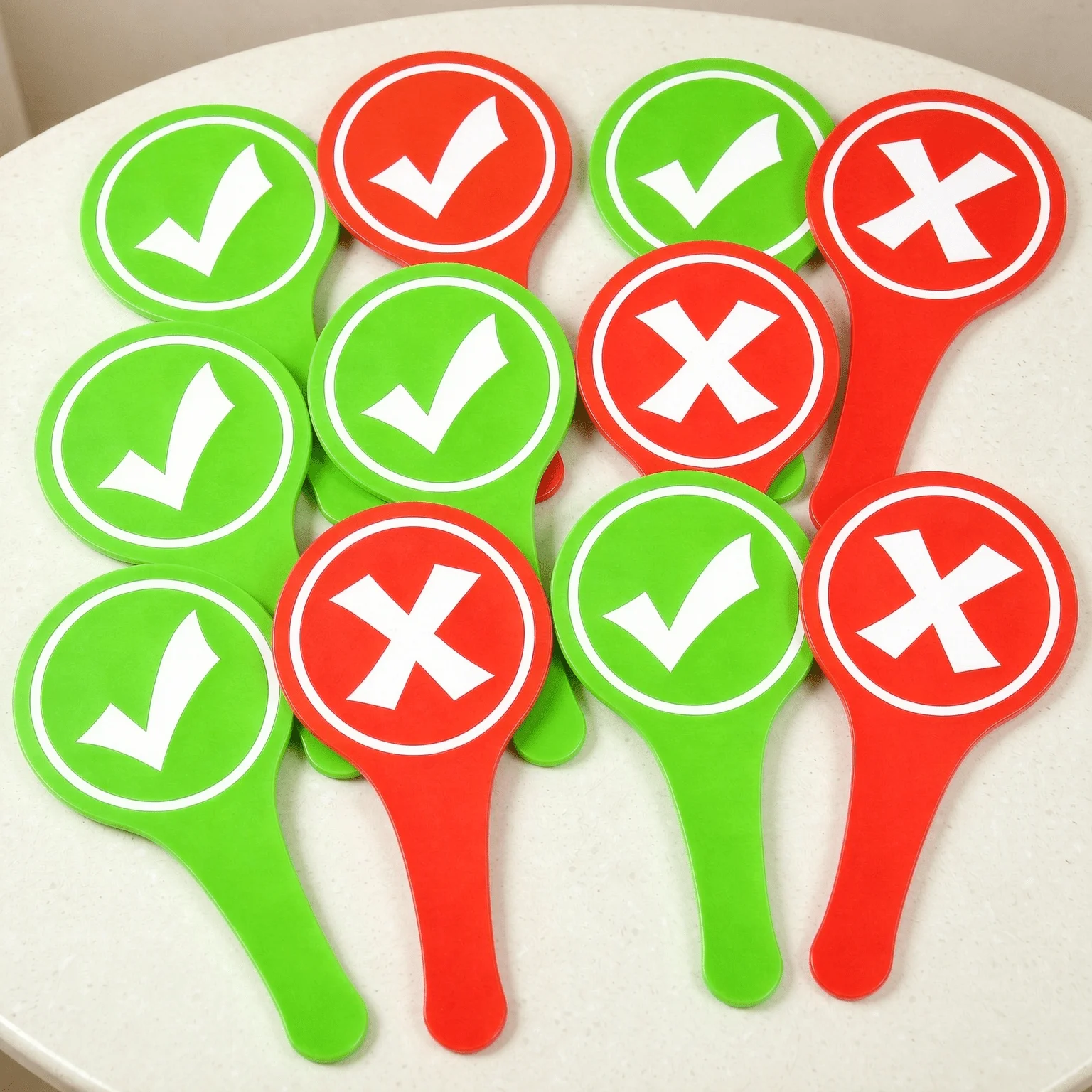 5/10/15/20 Pcs Double-Sided Handheld Paddles Red Cross Green Check Mark Vote Signs Right Wrong Answer Boards Party Games TMZ