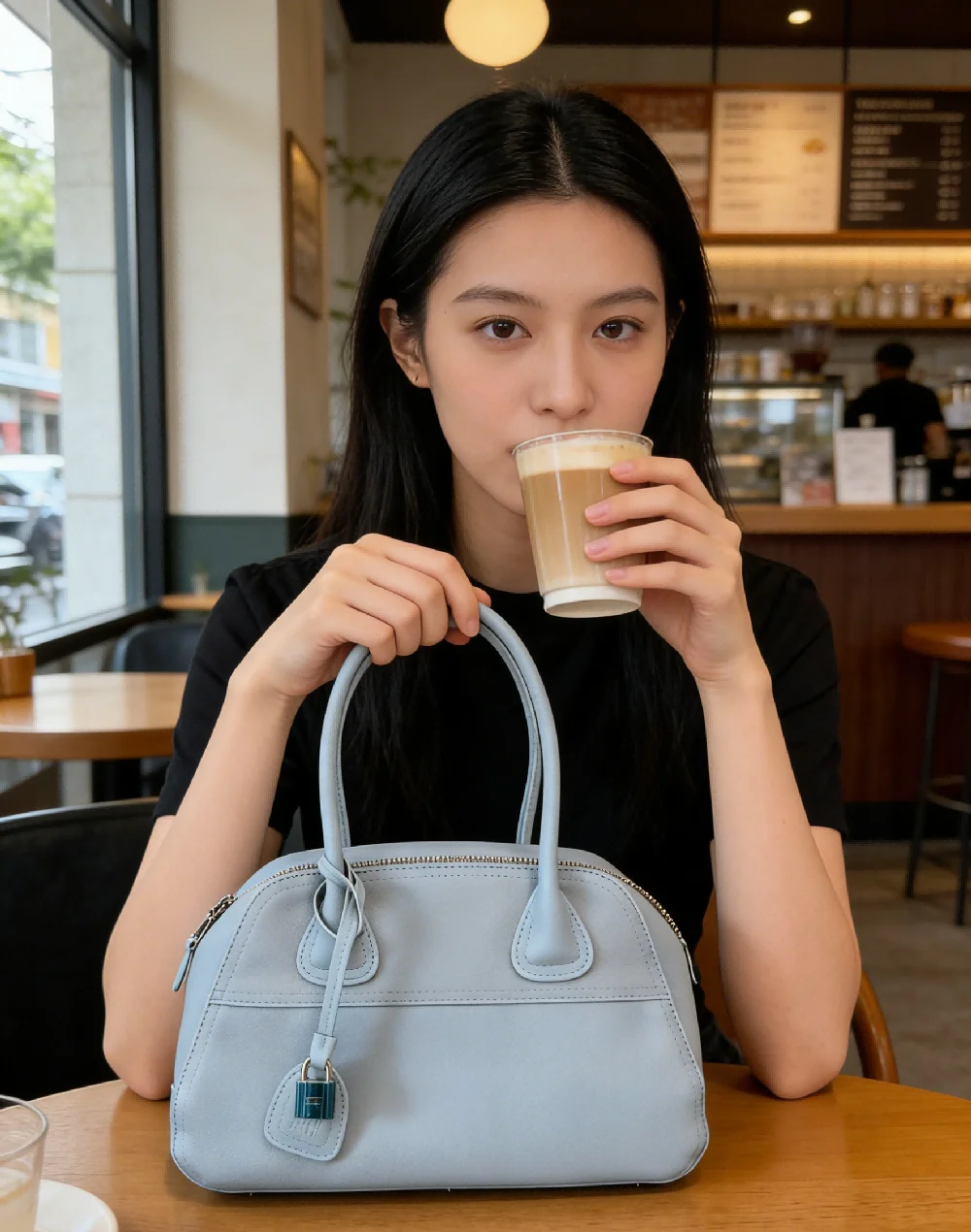 

Женская светло-голубая сумка через плечо, элегантная сумка в форме ракушки, легкая повседневная сумка-тоут с изящным кулоном