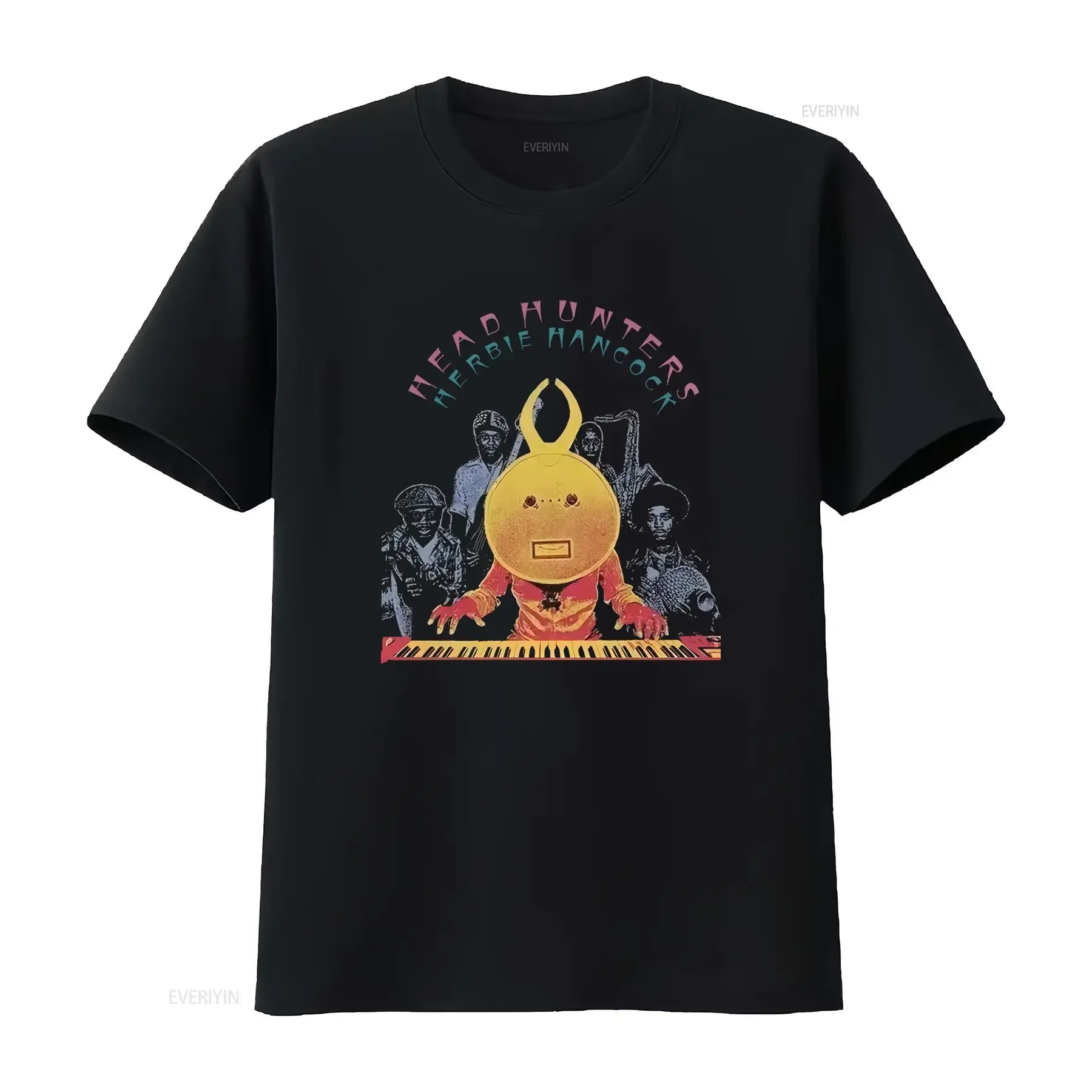 Vintage Herbie Hancock Headhunters Jazz Funk T shirt vintage Washed Stretched fashion streetwear Top For Everyday Wear