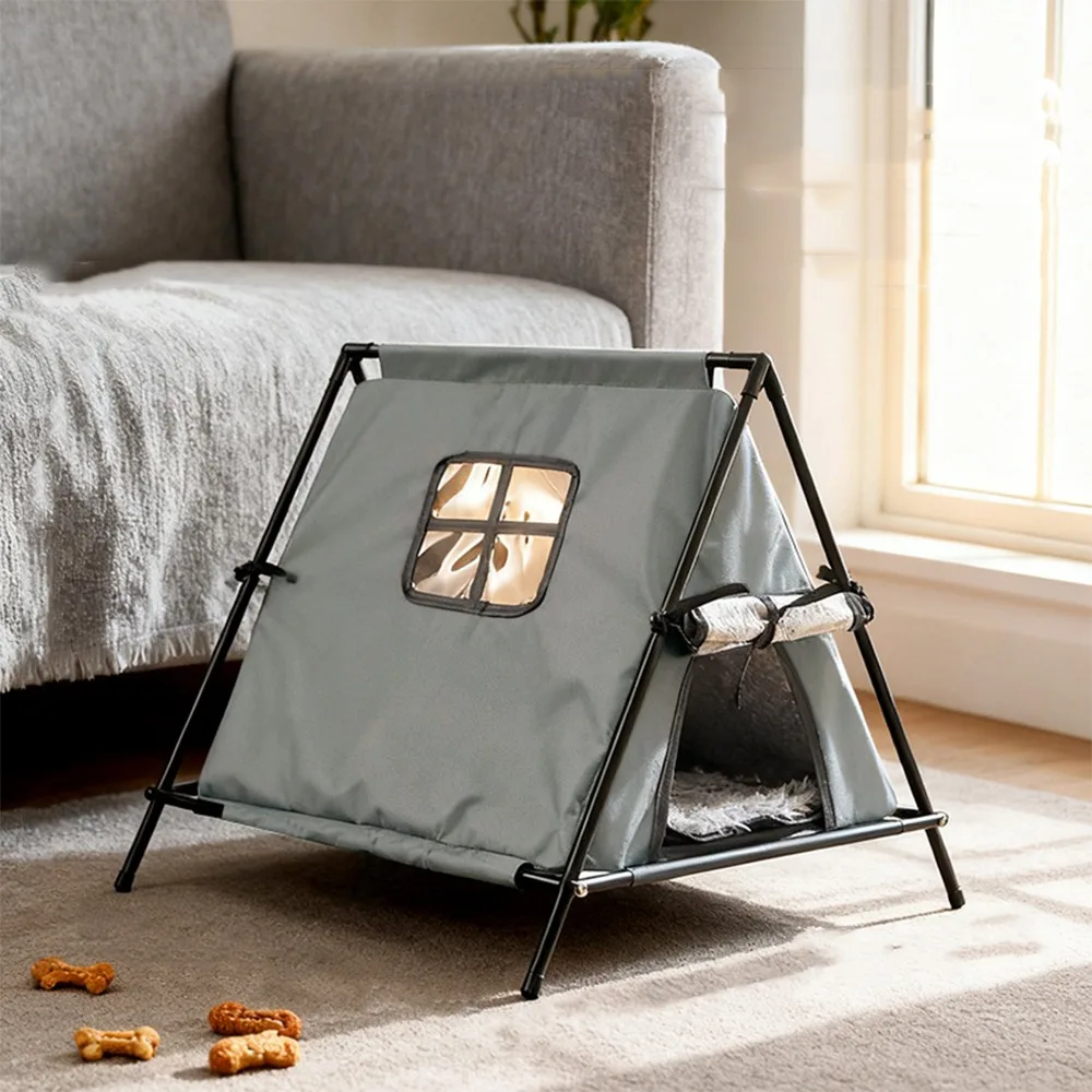 

Pet Hideaway Portable Outdoor Pet Tent Oxford Warm Cat Teepee Tent Removable Waterproof Feral Cat Shelter Indoor Outdoor