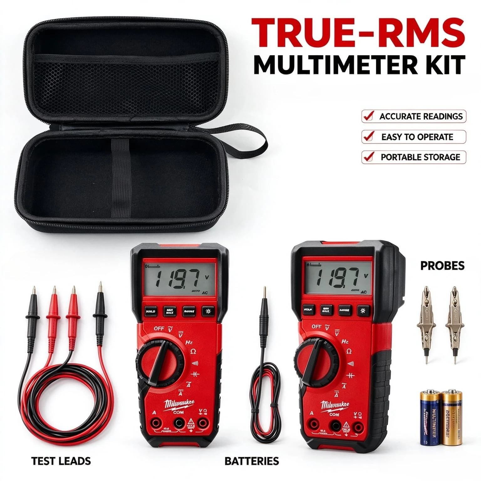 Portable EVA Carry Case Compatible with Milwaukee 2216-20 40 Digital Multimeter, Shockproof Storage Bag