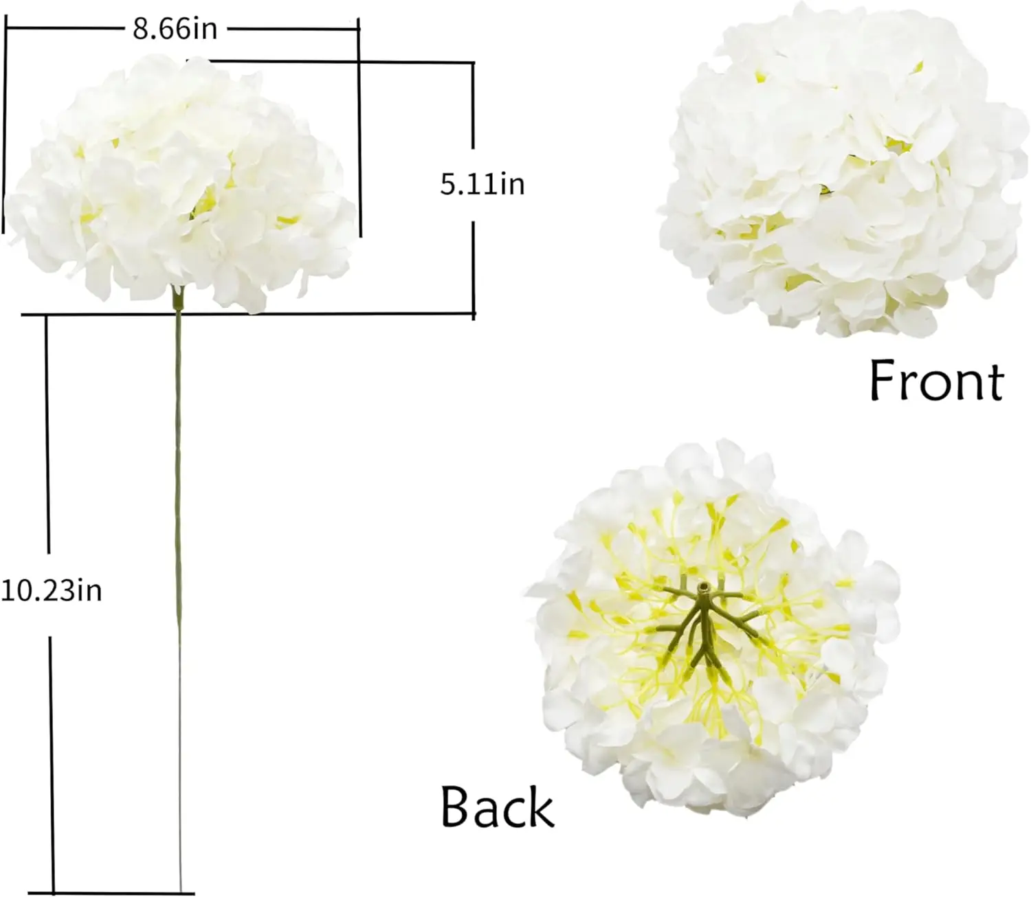 6 Stück 8,7 Zoll Seiden-Hortensien-Blütenköpfe mit Stielen, künstliche Hortensien-Blumen für DIY-Hochzeits-Mittelstück, Heimdekoration – Detail 27