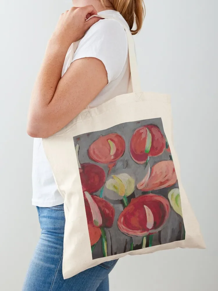 Anthurium Flowers Fine Art Painting Tote Bag bag luxury women shopper bags Lady bag tote bags cloth bags