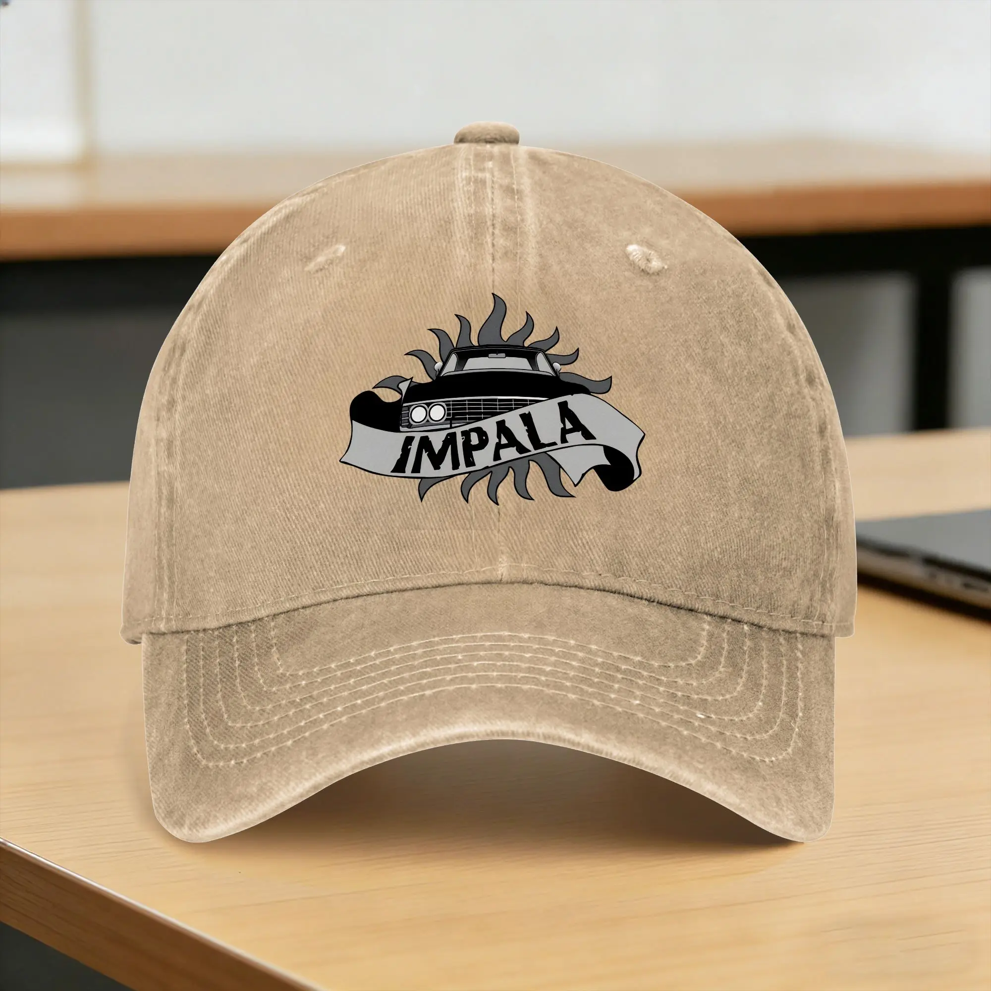 Boné de beisebol lavado Impala Supernatural Spring Trucker para mulheres e homens, estilo y2k, ideal para caminhadas, pesca e proteção solar, com fecho snapback.