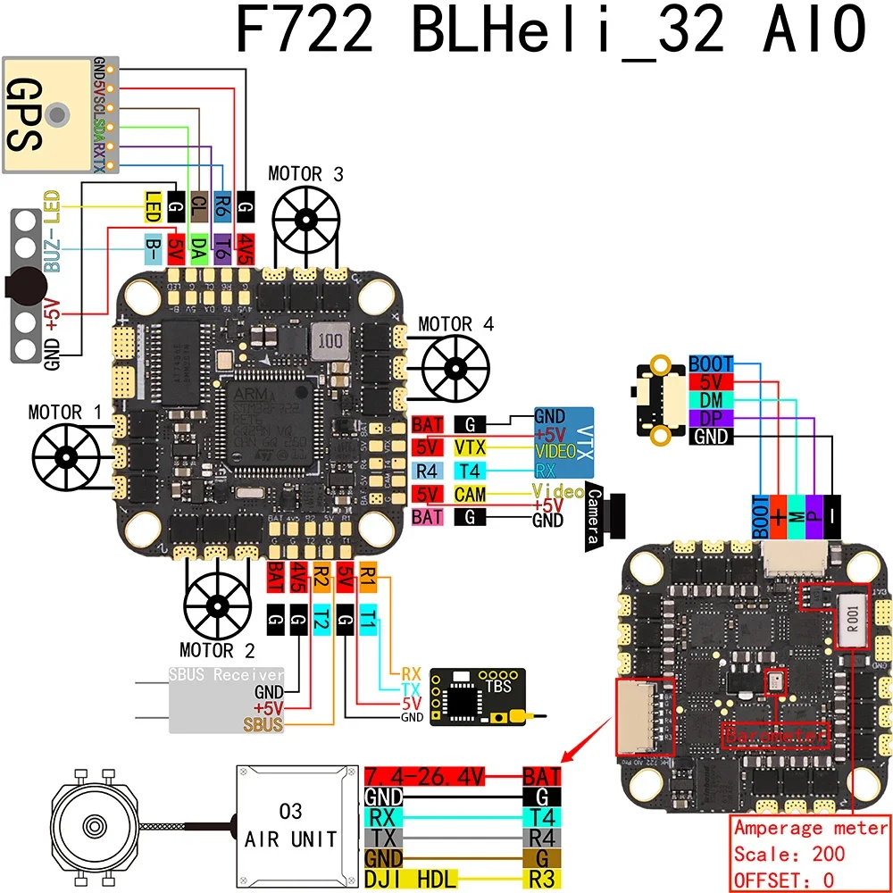 HAKRC F722 BLHeli_32 AIO FPV Accessories Accessories Support external programmable LED strip light