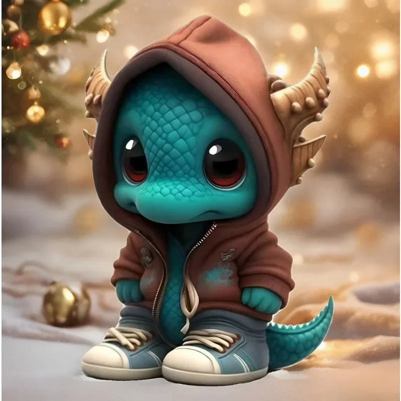 Cool Statue of Baby Dragon Handmake Resin Dinosaur Figurines Sculpture Ornaments For Home Office Desktop Decor Car Display