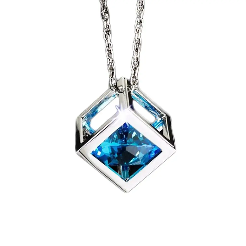 

Diamond Cube Crystal Car Accessories Blue Crystal Car Rear View Mirror Charms Ornament Vehicle Pendant Accessories Automotive