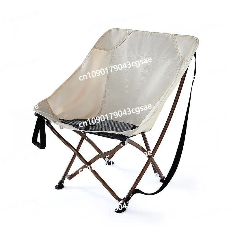 

Outdoor Folding Chair Camping Ultra Light Small Moon Chair Aluminum Alloy High Back Fishing Stool Portable Lounge Chair