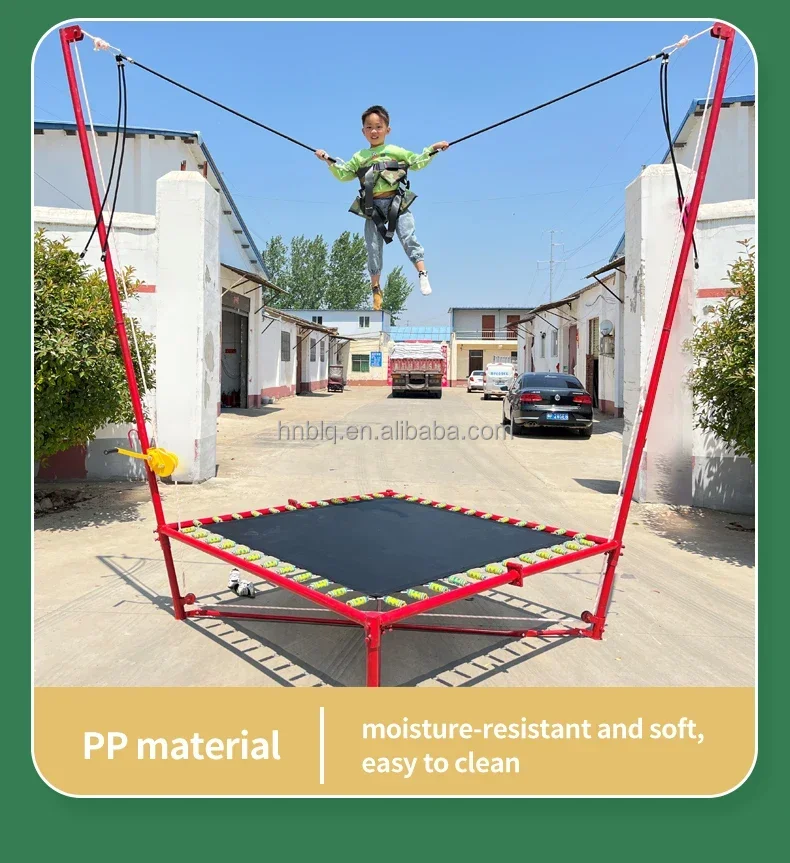 Trampolín de salto Bungee individual para niños y adultos, patio de juegos al aire libre