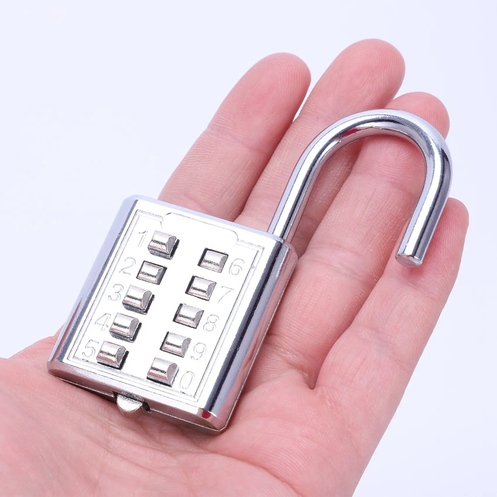 B04B-10X Button Combination Padlock Digit Push Password Lock Zinc Alloy Security Lock Suitcase Luggage Coded Lock