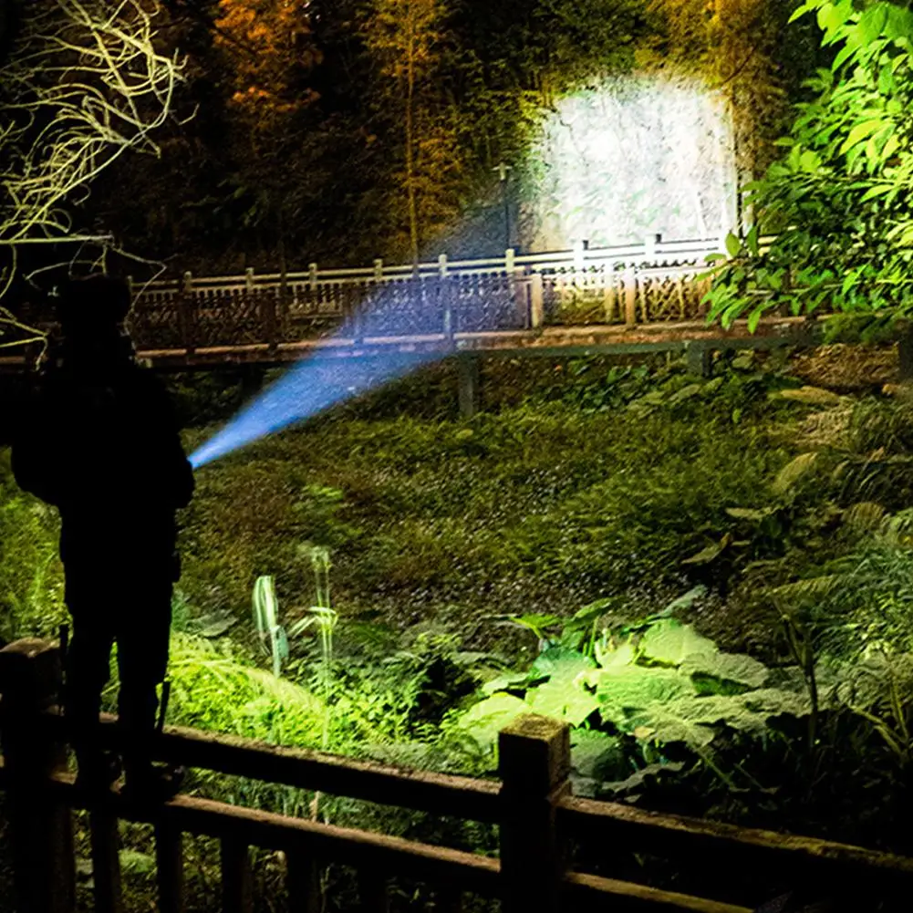 High Power LED Flashlight USB Rechargeable Torch Portable Zoomable Camping Light 1200mAh/600mAh Flash Light