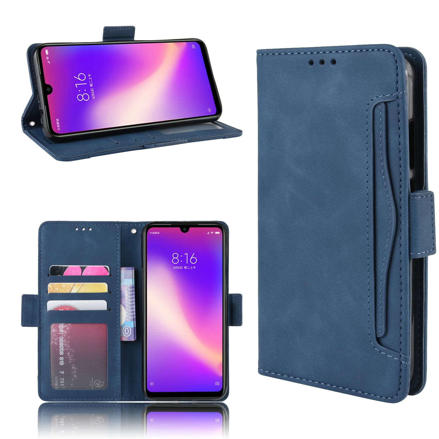 Flip Leather Cover For Xiaomi Redmi Note 7S M1901F71 Separate Type Magnetic button Many Card Slot Wallet Shockproof Phone Case