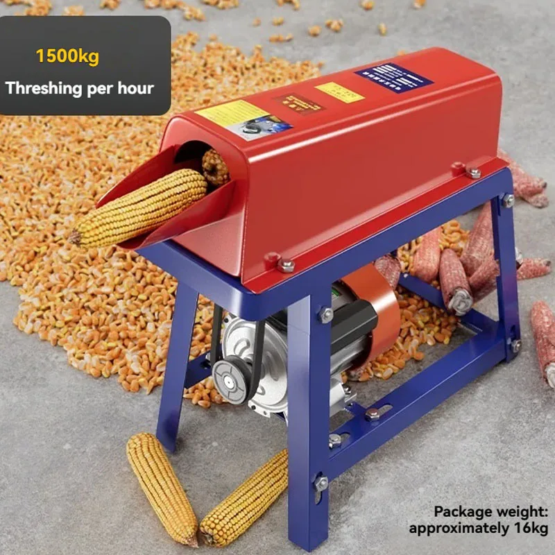 220V 50Hz Electric Corn Thresher With Copper Wire Motor Household Automatic Maize Sheller For Farm Corn Kernel Separating Proces