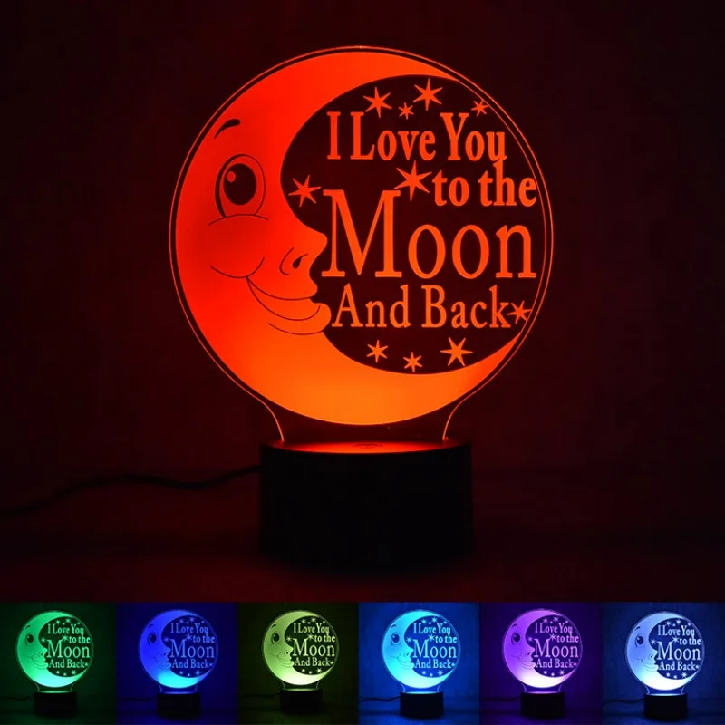 LOVE Mood 3D Night Light for Kids Room Decor 7 Colors Changing USB Table Lamp LED Nightlight Child Baby Birthday Christmas Gifts