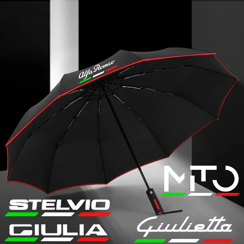 Car Automatic Folding Windproof Sunshade Umbrella For Alfa Romeo GT 147 156 159 166 Giulia Tonale Stelvio Giulietta Mito Milano