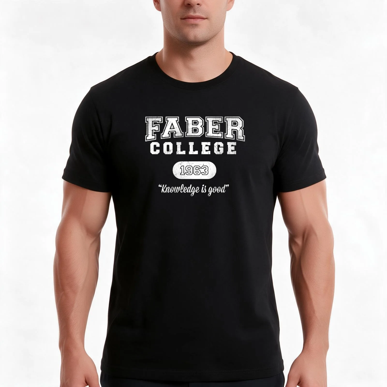T-shirt Faber College 1963, « Le savoir est précieux », t-shirt d’été décontracté en coton, haut ample de style streetwear, imprimé graphique vintage.