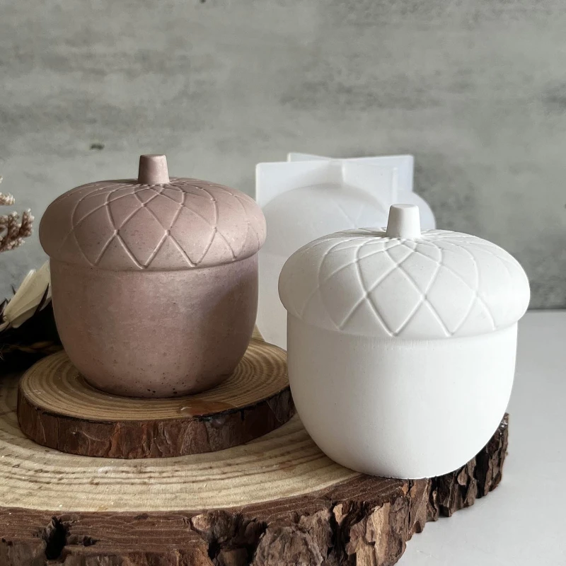 Molde de silicona para vela de avellana 3D, cono de pino artesanal, jabón hecho a mano, moldes de resina de yeso, decoración del hogar, regalos de decoración navideña