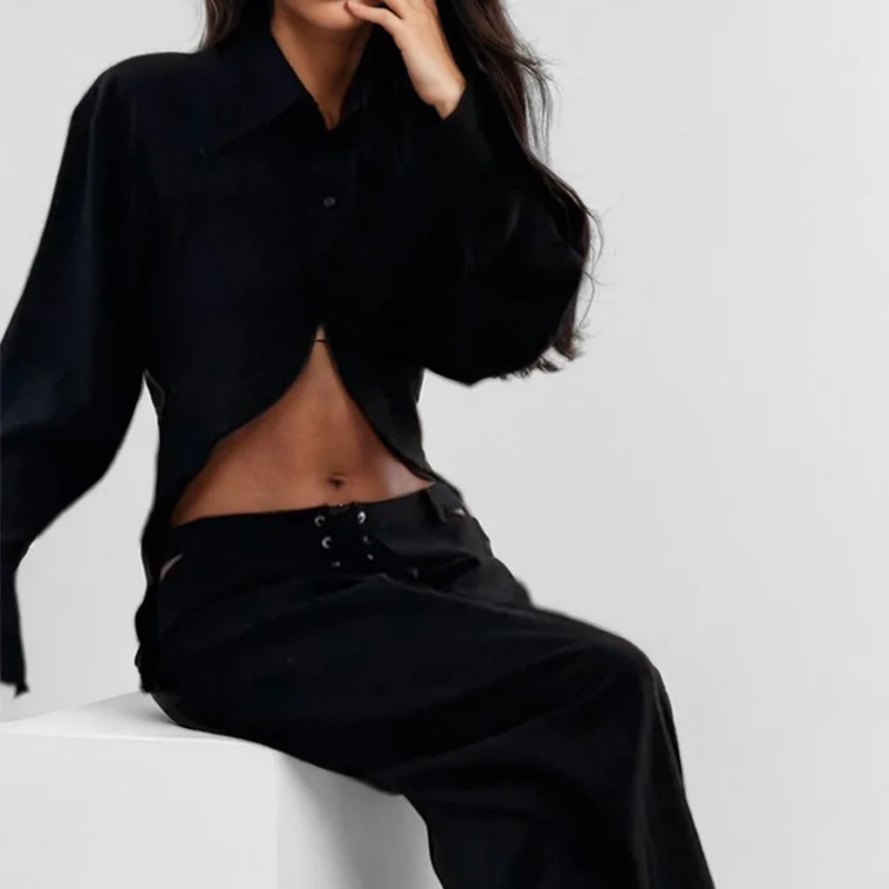 

Весенние и осенние брюки в Европе и Америке, женская уличная одежда, прямые широкие брюки с лацканами, модный комплект из двух предметов