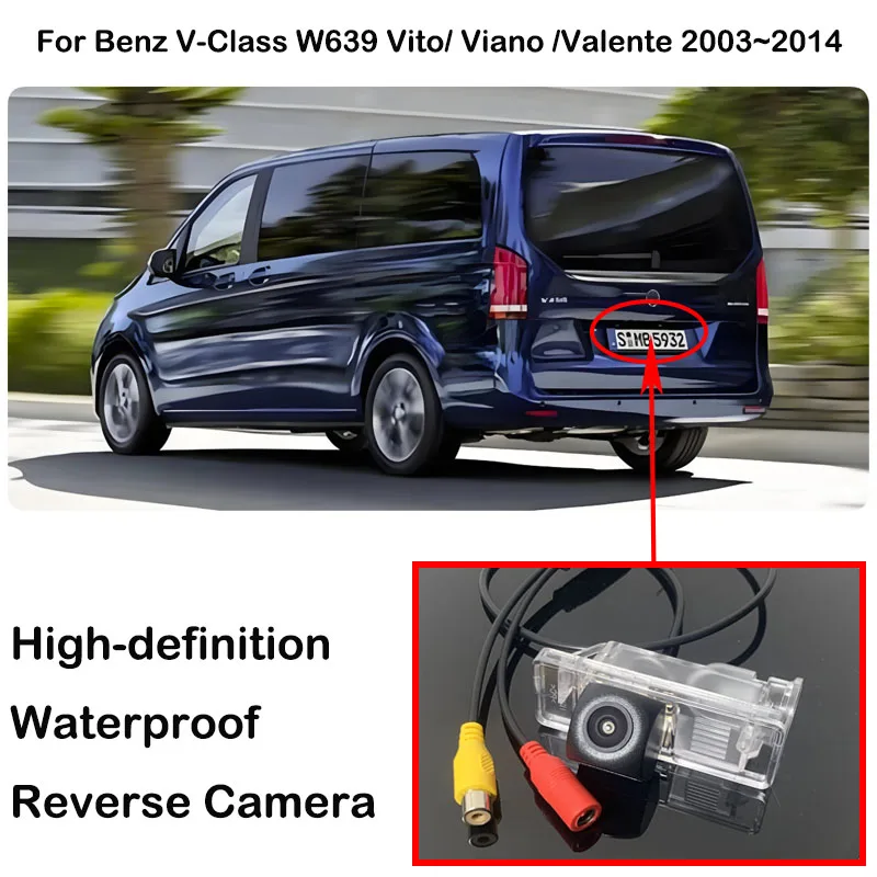 Cámara retrovisora impermeable de alta definición de 170 grados para mercedes-benz Clase V W639 Vito/Viano /Valente 2003 ~ 2014