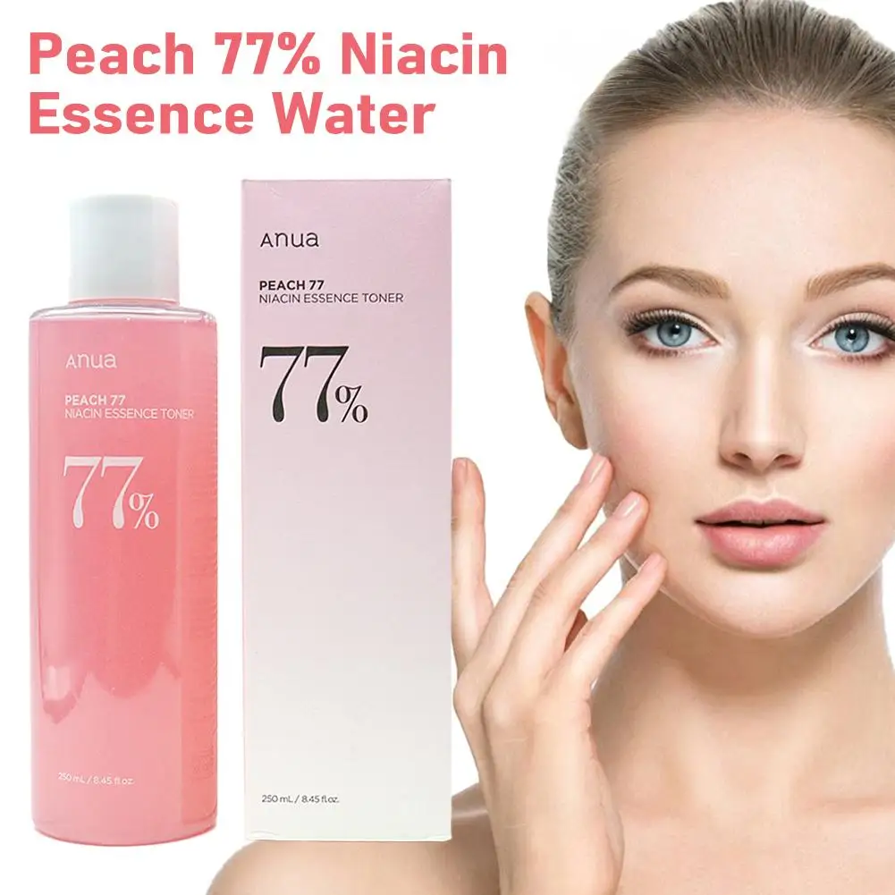 Melocotón 77% esencia de niacina agua mujeres cuidado de la piel anua cuidado de la piel tóner hidratante Color de piel brillante 250ml cuidado de la piel