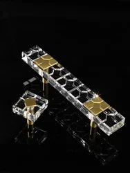 K9 Crystal+brass Cabinet Door Knobs Handles Modern European Light Luxury Wardrobe Door Cabinet Drawer Knobs