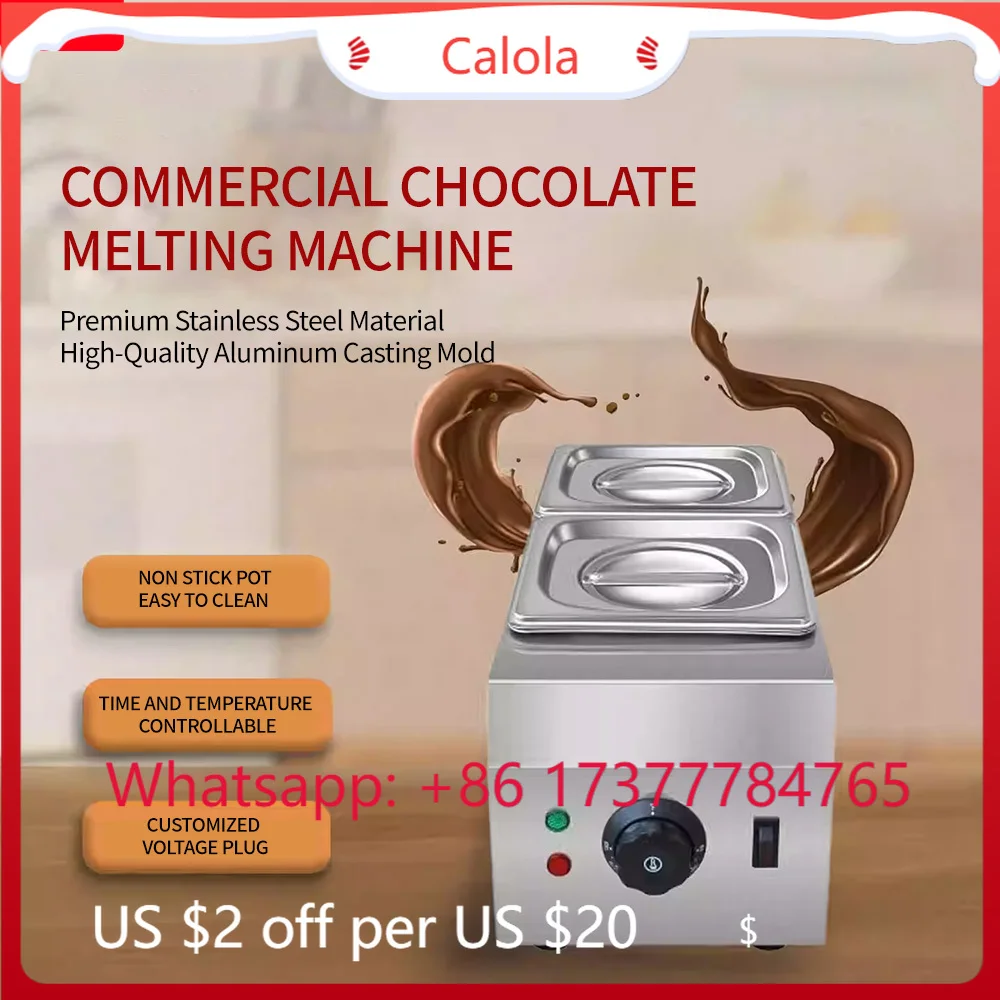 2/3 Tanks Chocolate Melting Pot Electric Tempering Cascade Furnace Kitchen Appliance