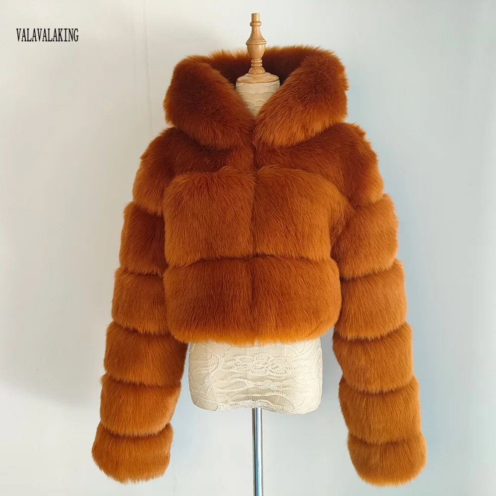 Manteau court en fausse fourrure pour femme, veste à capuche en fourrure pour femme, cardigan chaud et moelleux, manches longues, peluche, grande taille, hiver 2025