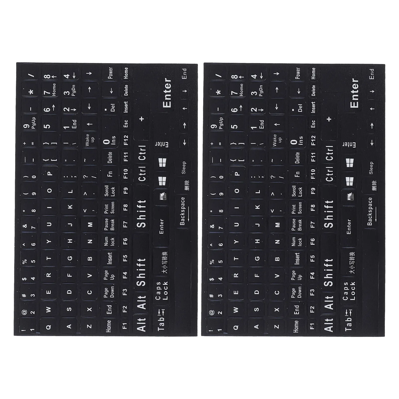 

2 Sheets Computer Keyboard Stickers English Lettering for Laptop Notebook Desktop PVC Material Wear Resistant Clear Print Self