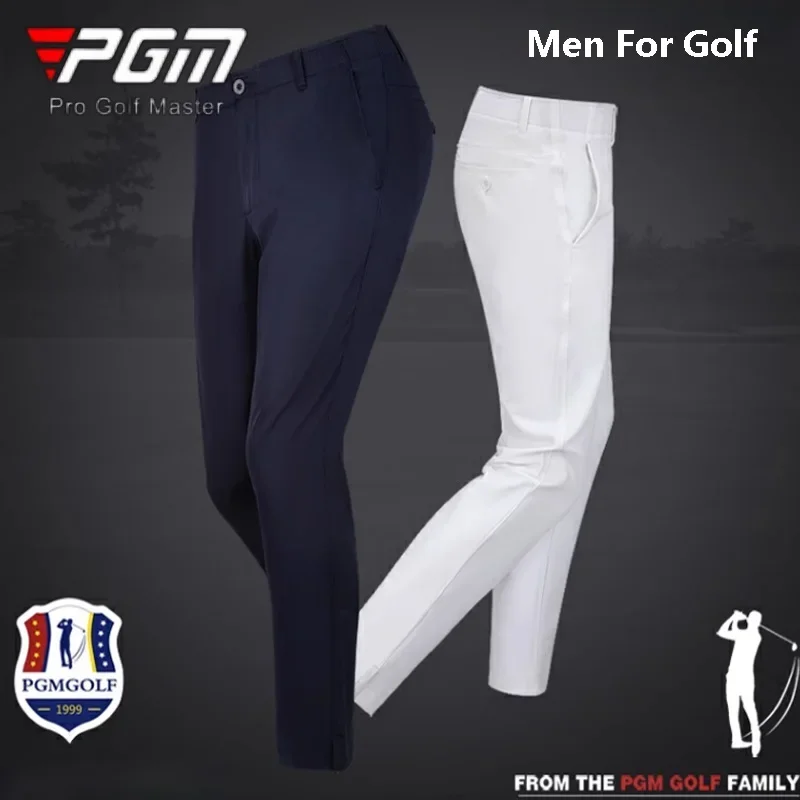 PGM Men Golf Pants Male Breathable Quick Dry Trousers Men Elastic Waistband Long Pants Split Zipper Casual Golf Sweatpants