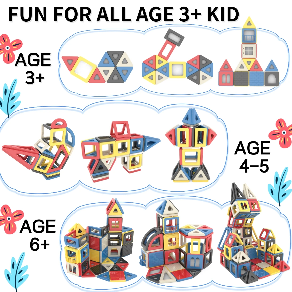 149pcs Magnetic Building Blocks Set for Kids - Educational Toy for Boys And Girls Creative Construction Playset