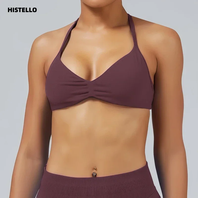 Бюстгальтер HISTELLO Impact Strappy для женщин, бесшовное спортивное белье с высокой поддержкой, сексуальная спортивная одежда с эффектом пуш-ап, топ для йоги и тренировок.