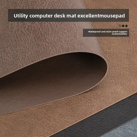 Retro Sığır Derisi Desenli Masaüstü matı, Kire Dayanıklı Çift Yüz mouse pad, Hazır ve Şık Masaüstü Bilgisayar Matı, Deri pedler