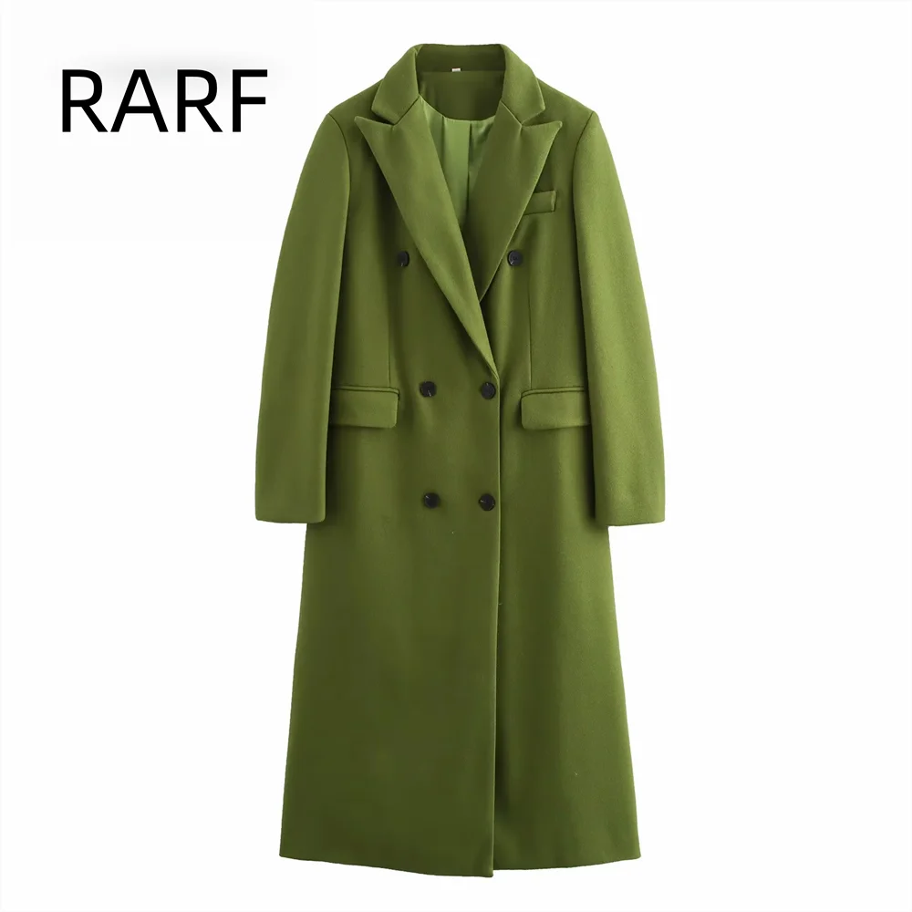 

Autumn new women's clothing French design sense fashionable and versatile casual style long woolen coat