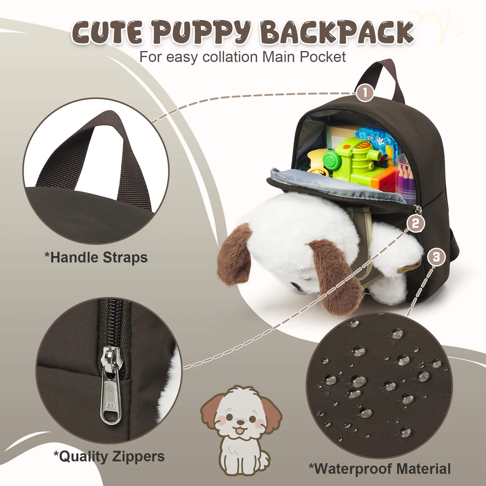 Casual Children Backpack, Cute Doll Children's School Backpack for Girl, Children's Daycare Backpack, Kindergarten Backpack Boys