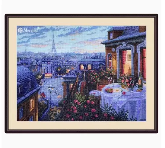 

Night Paris 14CT Blue 58 * 44CM Handmade Needlework Embroidery DIY DMC Cross Stitch Kits Crafts 14CT Unprinted