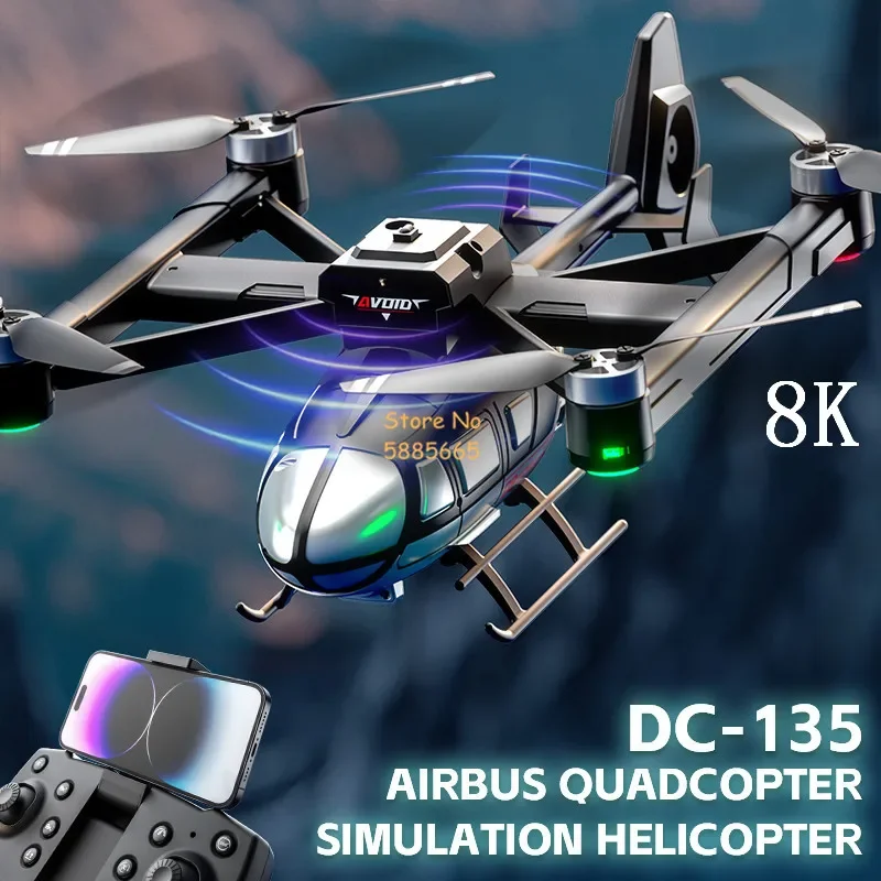 8K Brushless Obstacle Avoidance Remote Control Helicopter Kids Toy 2.4G Optical Flow Hover 360° Flip Headless Mode RC Helicopter